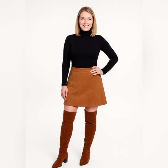 OVER THE KNEE THIGH HIGH COWBOY BOOTS - SIZE 8.5 - TAN SUEDE BNIB - Picture 1 of 5